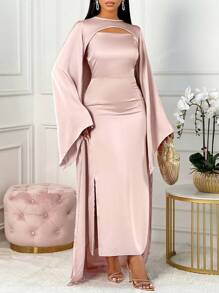 Abito casual da donna con scialle, set di due pezzi, abbigliamento per feste di Ognissanti e attività all'aperto
