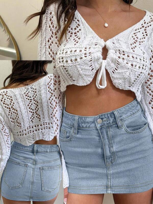 New Hot-Selling European And American Street Fashion Simple Daily Commuting Butt Lift Women's Elastic Denim Skirt