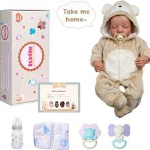 Lifelike Reborn Baby Dolls Boy - 17-Inch Baby Soft Body Realistic-Newborn Baby Dolls Full Body Vinyl Real Life Baby Dolls With Toy Accessories Bebe Reborn Realistic Babies,Baby Alive,Reborn Baby ,Kids Toy,Realistic,Lifelike Baby Dolls,Toys ,Doll Toys - 杏色 - 查看 9