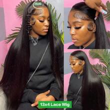 bling hair 14-36 Inch Straight 360 Full Lace Frontal Wigs Human Hair 180 Density Pre Plucked Transparent 13x4 13x6 Lace Front Human Hair Wig 4x4 Lace Closure Wig 6x4 Glueless Wigs Human Hair - Natural Black - Xem 8