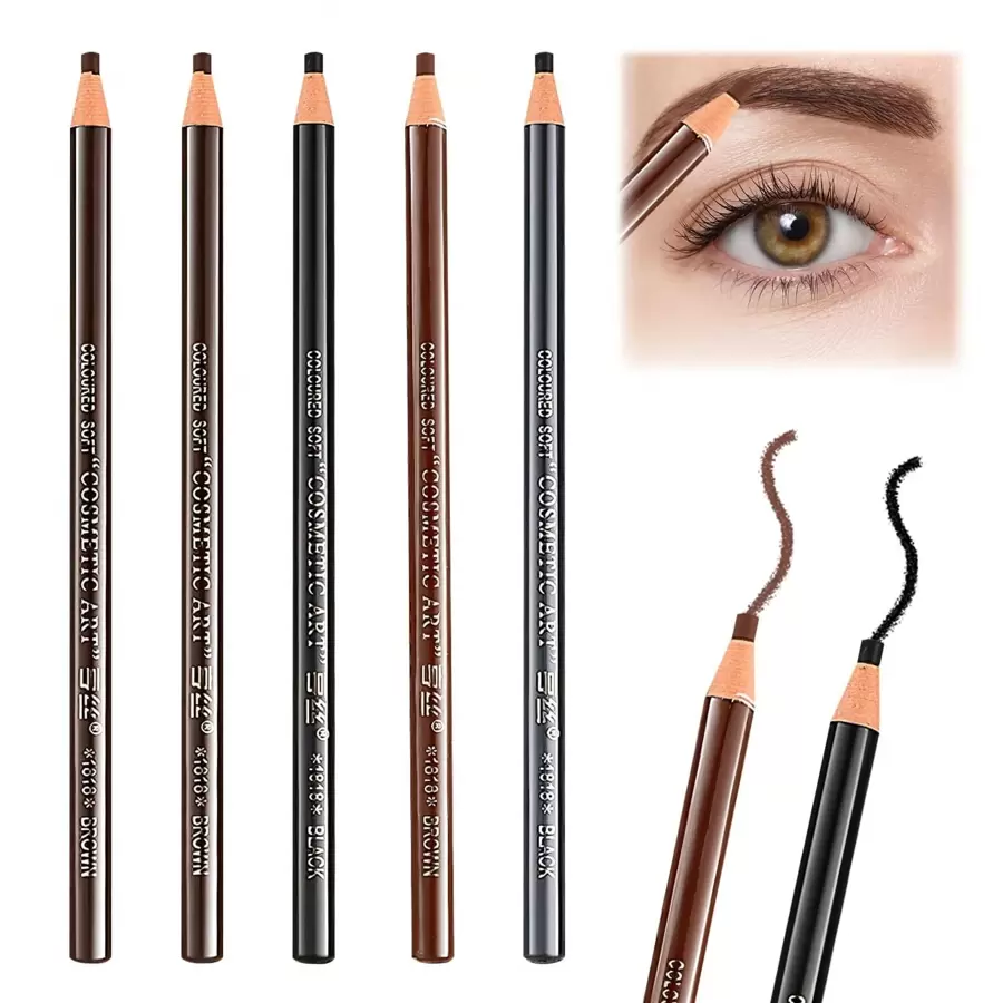 3 Lápiz Para Diseño Y Delineado De Cejas Microblading Semi Permanente - Café - Ver 1