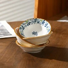 4 件/8 件套陶瓷蘸酱碟，3.8 英寸釉下彩陶瓷盘，花卉图案，酱油、醋、香料碟、寿司盘、蘸酱盘，适用于家庭厨房、餐厅、学校用品 - 彩色 - 查看 7