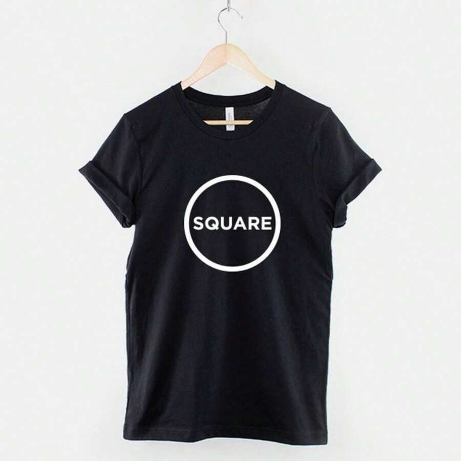 Minimal T-Shirt - Square Circle T-Shirt - Square Print T-Shirt - Circle Print Shirt