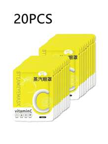 1/5/10/20/30/50 pièces Masque oculaire à vapeur jaune vitaminé, usage unique auto-chauffant, sans alcool, sans odeur, soulage la fatigue et la sécheresse oculaires, aide au sommeil quotidien, sieste de milieu de journée, détente en voyage, accroché à l'oreille, lunettes de voyage portable et d'affaires, fournissant des soins de base pour les yeux pour les utilisateurs d'ordinateurs et de téléphones portables, convenant aux étudiants et aux travailleurs de bureau