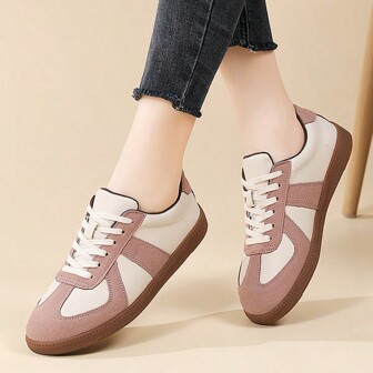 女士休闲硫化平底鞋，舒适户外运动鞋