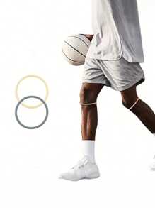 1/2 pezzi, Fascia elastica per ginocchio in silicone sportivo per piccola rotula, con protezione per articolazioni in basket e calcio, materiale assorbente agli urti e fissaggio elastico