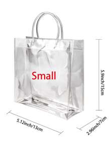 20 个带手柄的大号透明礼品袋，重型可重复使用透明 PVC 礼品袋，带手柄，派对，婚礼回礼，购物袋透明礼品袋，情人节礼品包装袋，婚礼派对礼品袋，花袋，母亲节礼物，礼物，新娘送礼会，毕业季礼物（7.87 英寸 X 7.87 英寸 X 3.15 英寸） - 彩色 - 查看 5