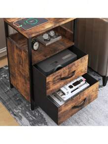 Minimalist Bedroom Dressers Charging Station With 2 Drawers