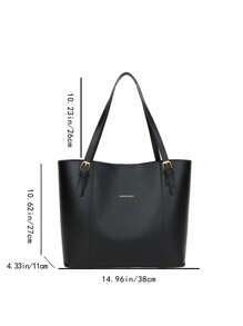 Fashion Solid Color Large Capacity Shoulder Tote Bag