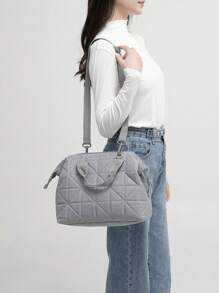 1pc Mummy Diaper Bag, Maternity Infant Diaper Backpack, Casual Shoulder Bag For Travel And Outdoor Use - Grey - View 6