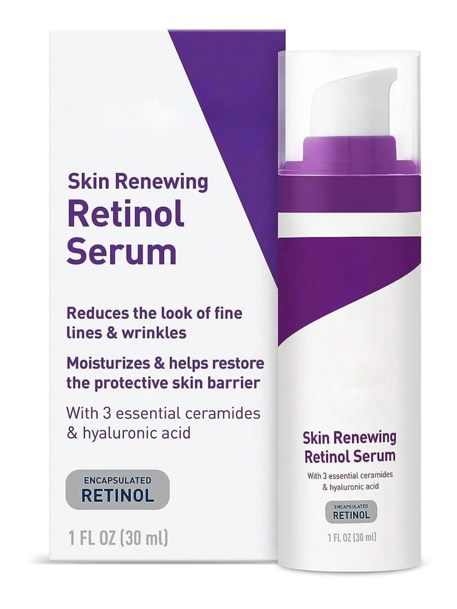 Anti-Aging Retinol Serum With Hyaluronic Acid, Niacinamide & Ceramides | Reduces Fine Lines & Brightens Skin | 1 Oz