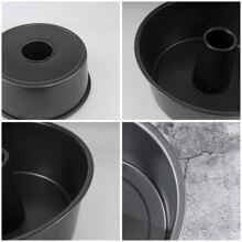 Formă de copt 1 bucată din oțel carbon, farfurie pentru tort cu fund plat / caneluri, forma pentru tort, farfurie pentru tort Savarin, farfurie pentru tort cu tub de ceară, farfurie maro Savarin, farfurie antiaderență, accesorii pentru cuptor, unelte pentru coacere, unelte mici de bucătărie, accesorii pentru bucătărie