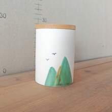 وعاء خزفي محمول صغير السعة لتخزين أوراق الشاي 160مل، وعاء تخزين أوراق الشاي، حاوية محكمة الإغلاق للفول القهوة