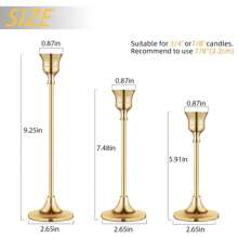3 Stücke Elegante Kerzenhalter, Metall Kerzenhalter, Hochzeit Tisch Kamin Kerzenhalter, Kamin Party Raum Dekoration, Weihnachts Tischdekoration (Kerzen nicht enthalten) - Gold - Übersicht 2