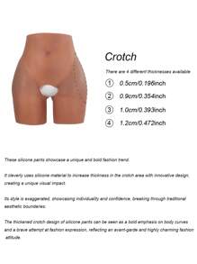 Bestselling Fashionable Brown Silicone Butt Enhancing Shapewear Panty, Sexy Realistic Buttocks Design, 0.8-2cm Thick Soft Silicone For Enhancing Buttocks Contour