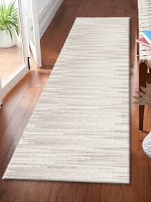 1pc Tapete cinza claro, estilo minimalista moderno, tapete de canal, tapete de corredor, tapete de quarto, tapete de sala de estar, tapete de cozinha, tapete de veludo cristal, 850g/m²0,8cm de espessura antiderrapante lavável e lavável à máquina, decorando a casa em todas as estações, vem com adesivos antiderrapantes grátis