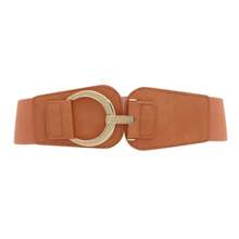 1pc Women Fashion Belts Gold Buckle Belt For Women Dresses Wide Elastic Stretchy Thick Belts Cinch Retro Women's Belts Western Accessories Autumn Winter Christmas Gifts - A - View 6