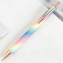 1 pieza/5 piezas/8 piezas Bolígrafos de bola con purpurina, bolígrafos metálicos brillantes y brillantes, bolígrafos retráctiles con purpurina linda de 1.0 mm de tinta negra de punta fina, regalo de escritura, diario, útiles escolares - Multicolor - Ver 10