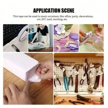 4pcs Crafts Double-Sided Tape, Multi-Size Double-Sided Tape For Arts, DIY Photo Album, Gift Packing, Paper Backing, Office & School, Party, Card Making,Shape Deformation During Transportation Is A Normal And Inevitable Phenomenon, But It Does Not Affect Normal Use. - White - View 5