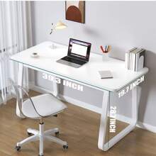 Computer Desk Modern Simple Style Desk For Home Office, 47.2 Inch Small Writing Table Study Corner Work Desk For Bedroom - 白色 - 查看 9