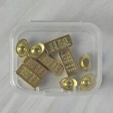 100 件迷你减压装饰金条块，合金材料，微型世界金块，派对魔术道具 - 彩色 - 查看 14