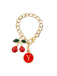 新款樱桃字母吊坠配饰，首字母A-Z，杯子名称铭牌草帽首字母手柄个性吊坠30&40盎司鼓形水杯手柄识别字母吊坠链，时尚樱桃吊坠，时尚包包吊坠，可自由搭配，情人节礼物送给朋友、亲戚、母亲 - 彩色 - 查看 14