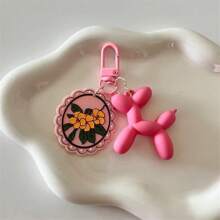 1pc Cute Casual ABS Balloon Dog Keychain, Classic Adorable Design, Gift For Women And Girls Car Accessories Bag Charm School Goth Y2k