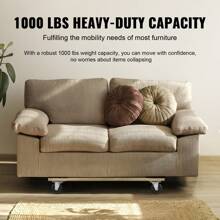 Heavy Duty Furniture Appliances Rollers, 400-1000 Lbs Load, 4 Strong Feet, 4 Locking Swivel Wheels, Extendable Appliance Rollers Mobile Washing Machine Base, Fridge Stand Dolly Movers For Refrigerators, Dryers, Dishwashers, White, Black - Wood,1000lbs - View 6