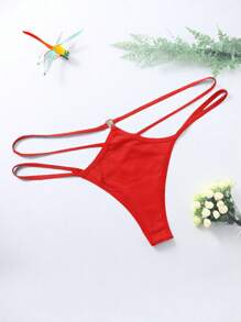 AB. Quần lót dây cotton hai khóa cài gợi cảm, khoét rỗng, kiểu dáng quyến rũ. Thiết kế khoét rỗng giúp tôn lên vẻ đẹp hình thể, thoáng khí và không bí bách, khoe trọn đường cong quyến rũ. Đáy quần bằng cotton cao cấp, thân thiện với da và thấm hút mồ hôi, an tâm cho làn da nhạy cảm. - Đỏ - Xem 3