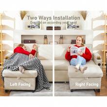 DURASPACE Sofa Bed Sleeper Pull Out 2 In 1 Sectional Sleeper Sofa Couches With Storage,USB, Cup Holder,Pullout Sectional Couches For Apartment Living Room (Dark Gray) - Màu be - Xem 6