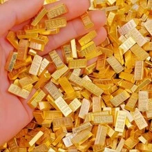 100 件迷你减压装饰金条块，合金材料，微型世界金块，派对魔术道具 - 彩色 - 查看 9