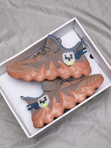 Men's Super-Light Flame Patterned Thick Sole Casual Sports Outdoor Shoes, Stylish All Season