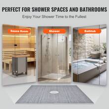SKYSHALO Shower Curb Kit, 60"X38"/  36"X36"/48"X72"/ 72"X72" Shower Pan Kit With 6.3" Offset Drain Or Central Drain, Lightweight EPS Shower Installation Kits With 2 Waterproof Cloths, Shower Pan Slope Sticks Fit For Bathroom