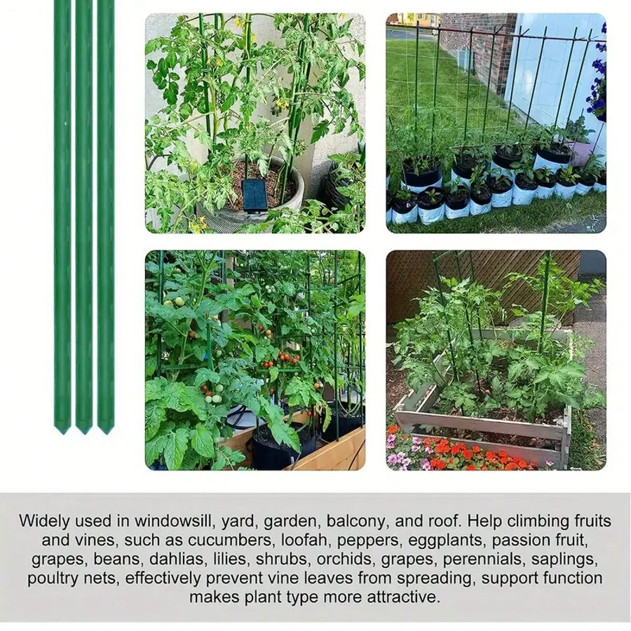8 pezzi Tubo in plastica e acciaio da 1,1 cm, supporto da giardino per arrampicata delle piante, pergolato di supporto per fiori