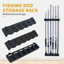 ROLLFISH Fishing Rod Storage Rack 6 Holes Wall-Mounted Fishing Pole Holder Bracket Vertical & Horizontal Display Fixed Frame - EVA Horizontal - View 2