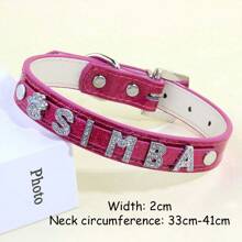 1Pc Custom Letter Collar, Name Collar, Text Collar Necklace, Multicolor Custom Diamond Name Leather Collar For Human, Sparkling Diamond Collar, Handmade Collar For Women, Valentine's Day Gift Custom Women's Necklace, Name Collar, Text Collar Necklace, Role Play Initials Necklace, Gift For Her