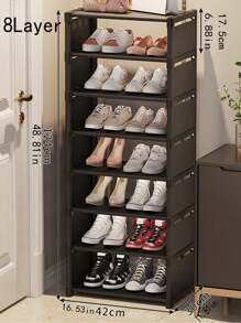 1 pieza Estantería para zapatos, gabinete de almacenamiento de zapatos de uso múltiple, organizador de zapatos simple para la entrada, dormitorio, diseño minimalista moderno