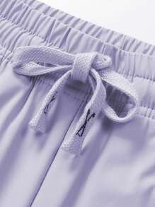 1件装女士轻盈丝滑运动慢跑裤，透气休闲裤，适合户外、休闲和春季运动 - 紫色 - 查看 2