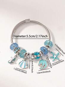 1 件珐琅海星海洋生物夏季假期串珠手镯 - 彩色 - 查看 2