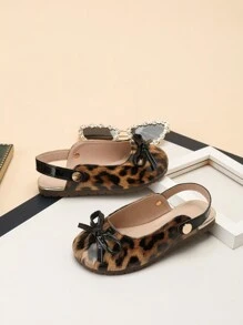 Girls' Slip-On Loafer Flats With Back Strap, Spring New Bohemian Style Non-Slip Outdoor Sandals For Little Girls