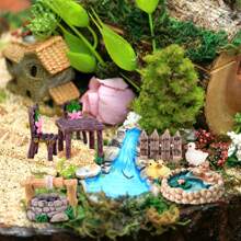 48pcs Fairy Garden Accessories, Fairy Welcome Garden Set, Mini Fairy Garden Decor, Christmas Decoration Fairy Garden Potted Plants Desktop Decor (Random Color)