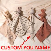 1pc Customized Name Embroidered Baby Swaddle Blanket, Great Gift For Newborn Boys And Girls,Multi-Functional,Ornamental,Letter,Stylish,Modern,Colorful,Cute,Adorable,Casual,Custom,Personalised,Unique,Customized,Ideal Gifts For Him,Ideal Gifts For Her - Multicolor - View 2