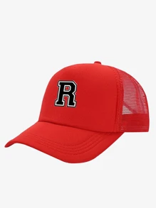 1 件男女通用个性化 26 个字母印花太阳帽，休闲百搭透气网眼海绵棒球帽，适合春季、夏季日常穿着，也可作为生日、节日礼物