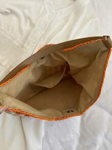 حقيبة كتف/تحمل كبيرة السعة نسائية بأسلوب البوهيمي المنسوج من القش، مثالية للمراهقات والطالبات في الجامعة أو للشاطئ والأنشطة الخارجية، للمدرسة والكلية والسفر والتسوق والخروجات