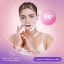 1 件 - 情人节礼物 V 脸新款面部塑形法令纹睡眠压缩面膜 V 脸塑形紧致线条塑形瘦脸绷带 V 脸提拉下巴带、V 脸面膜、睡眠下巴带、可重复使用面部带、下巴提拉贴片、V 型带、下垂面部面膜 - 节日礼物