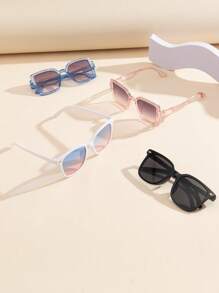 4pcs/Set Kids Geometric Studded Bling Bling Fashion Glasses, Fashionable Accessory With Customizable Colors For Outdoor Wear - Multicolor - View 2