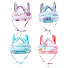 Capacete Bebê Protetor De Cabeça Ajustável Engatinhar Andar - Branco - Visão 4