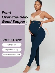 Maternity High Waist Compression Leggings - Soft Stretch Pregnancy Support Pants For Women - Multicolor - View 5