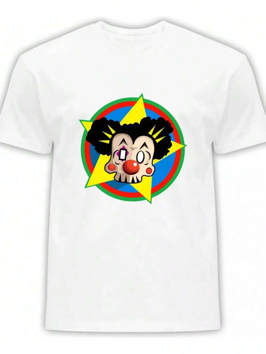 Camiseta Caligaris Payaso Tejido Transpirable 220g algodón pesado - Blanco - Ver 1