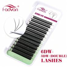 Fadvan 真 6D W 型睫毛 0.07 C/D 8-15mm 專業接睫毛 自然柔軟黑色 W 款嫁接睫毛 - 黑色 - 查看 4